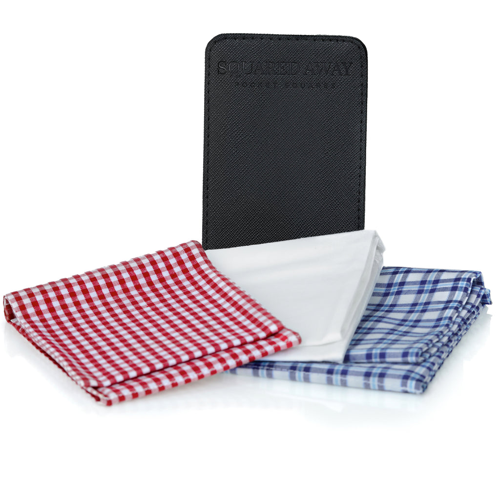 Executive Pocket Square Set with Magnetic Holder