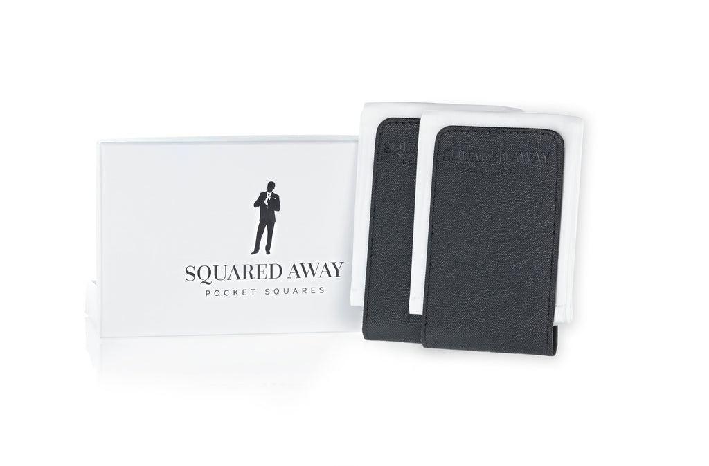 White Pocket Square Sleeve with Magnetic Holder