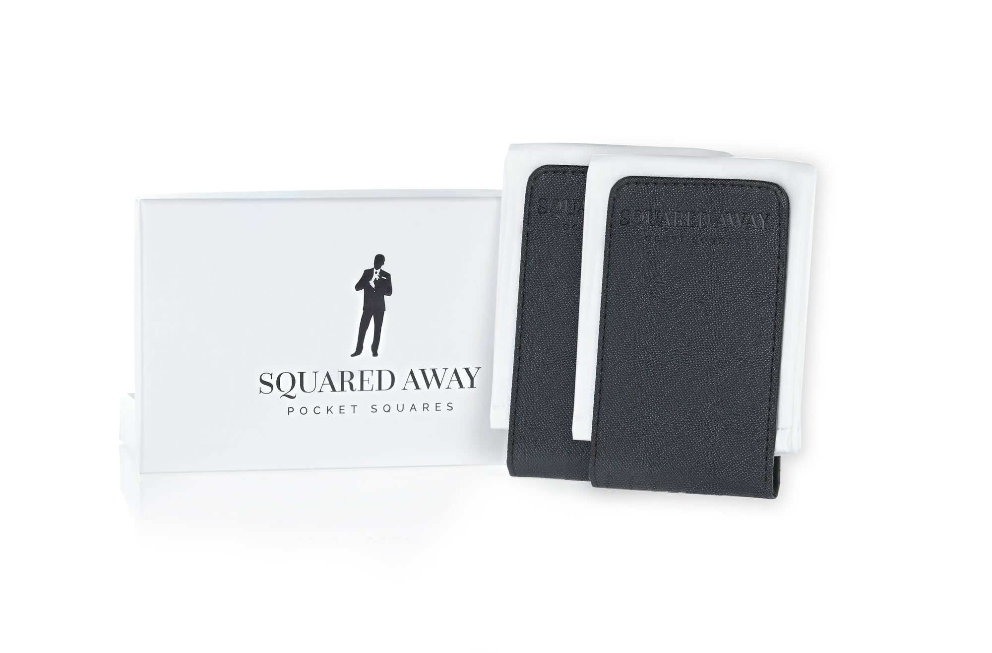 White Pocket Square Sleeve with Magnetic Holder