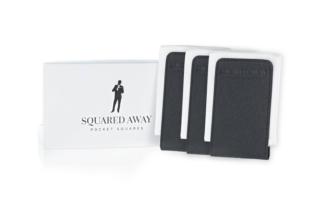 White Pocket Square Sleeve with Magnetic Holder