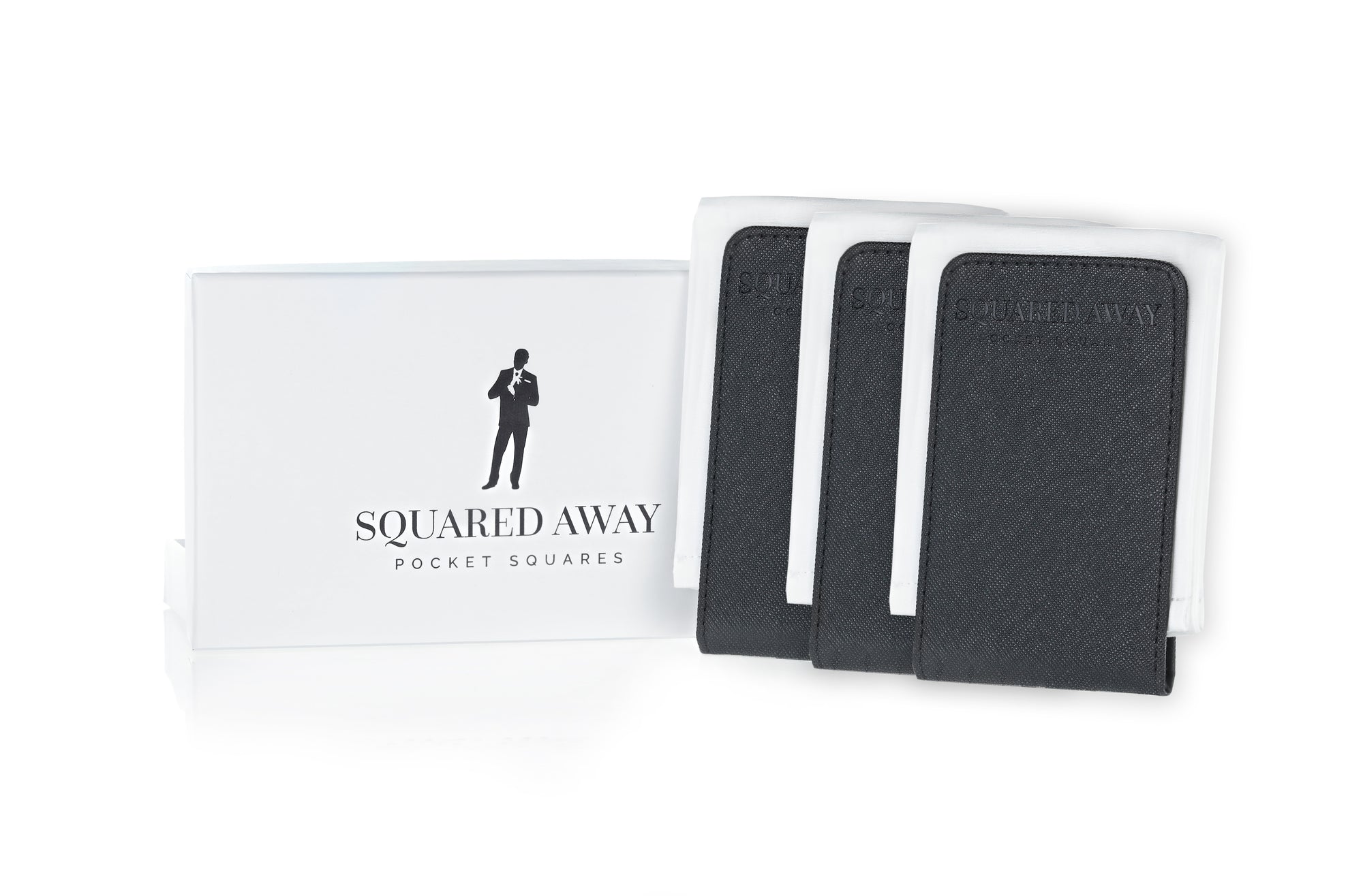 White Pocket Square Sleeve with Magnetic Holder