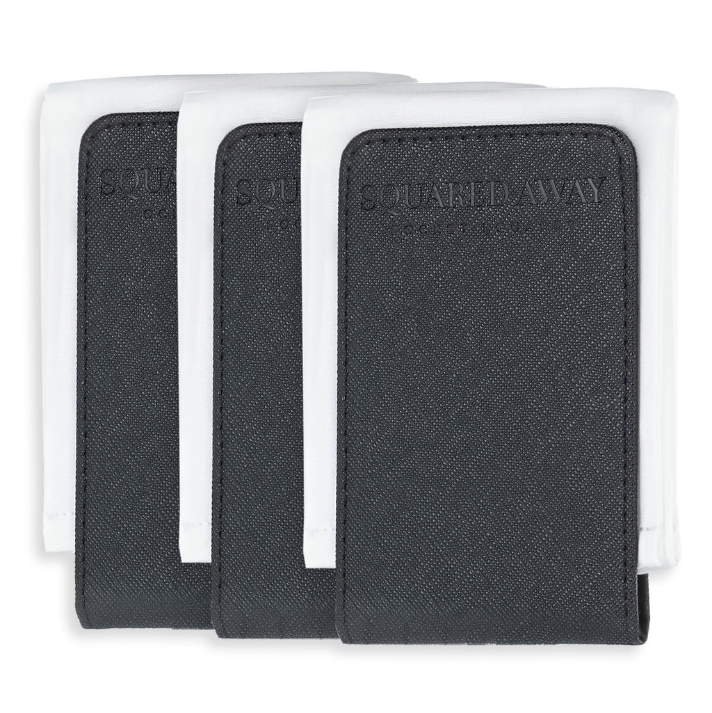 White Pocket Square Sleeve with Magnetic Holder