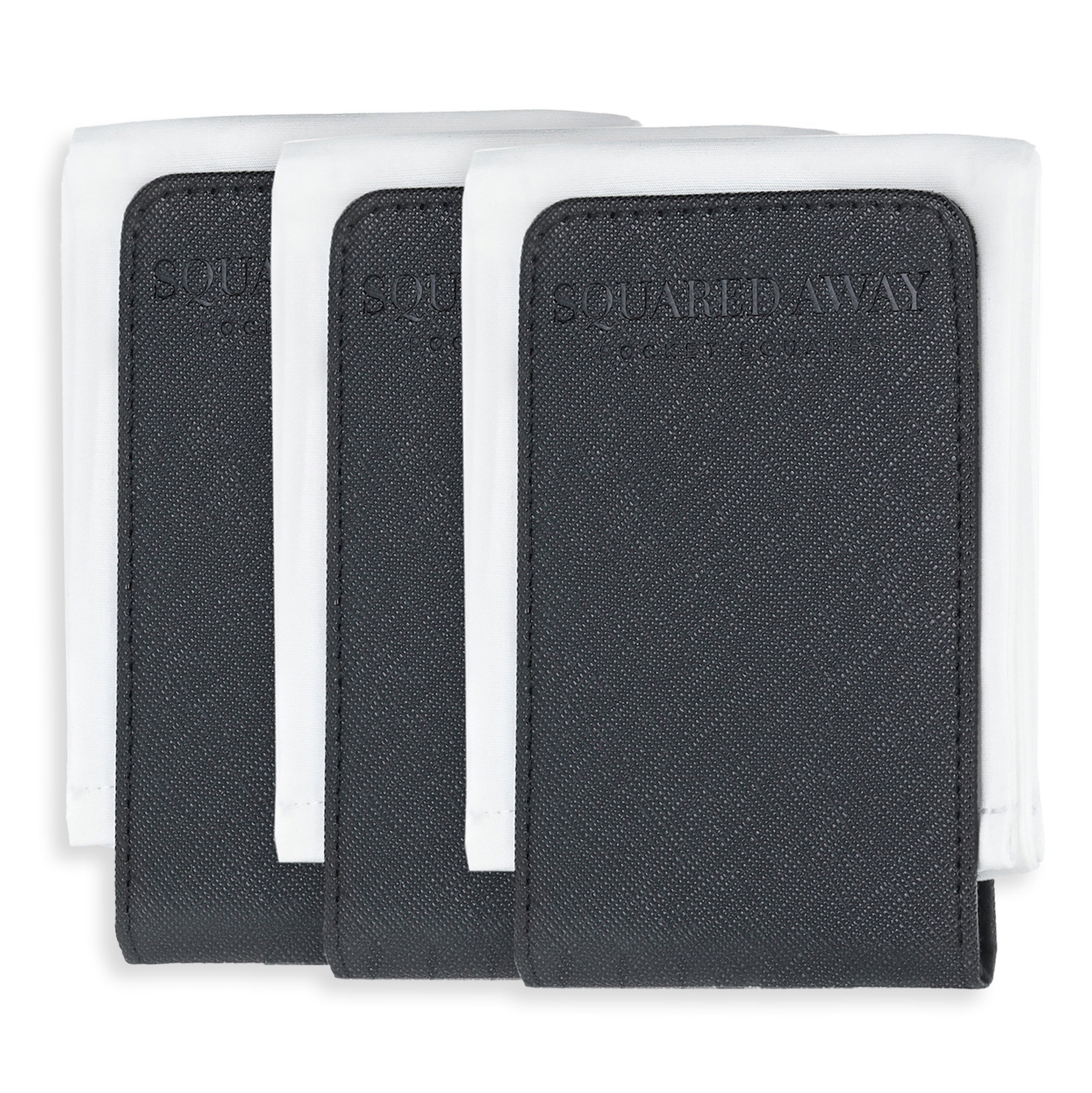 White Pocket Square Sleeve with Magnetic Holder