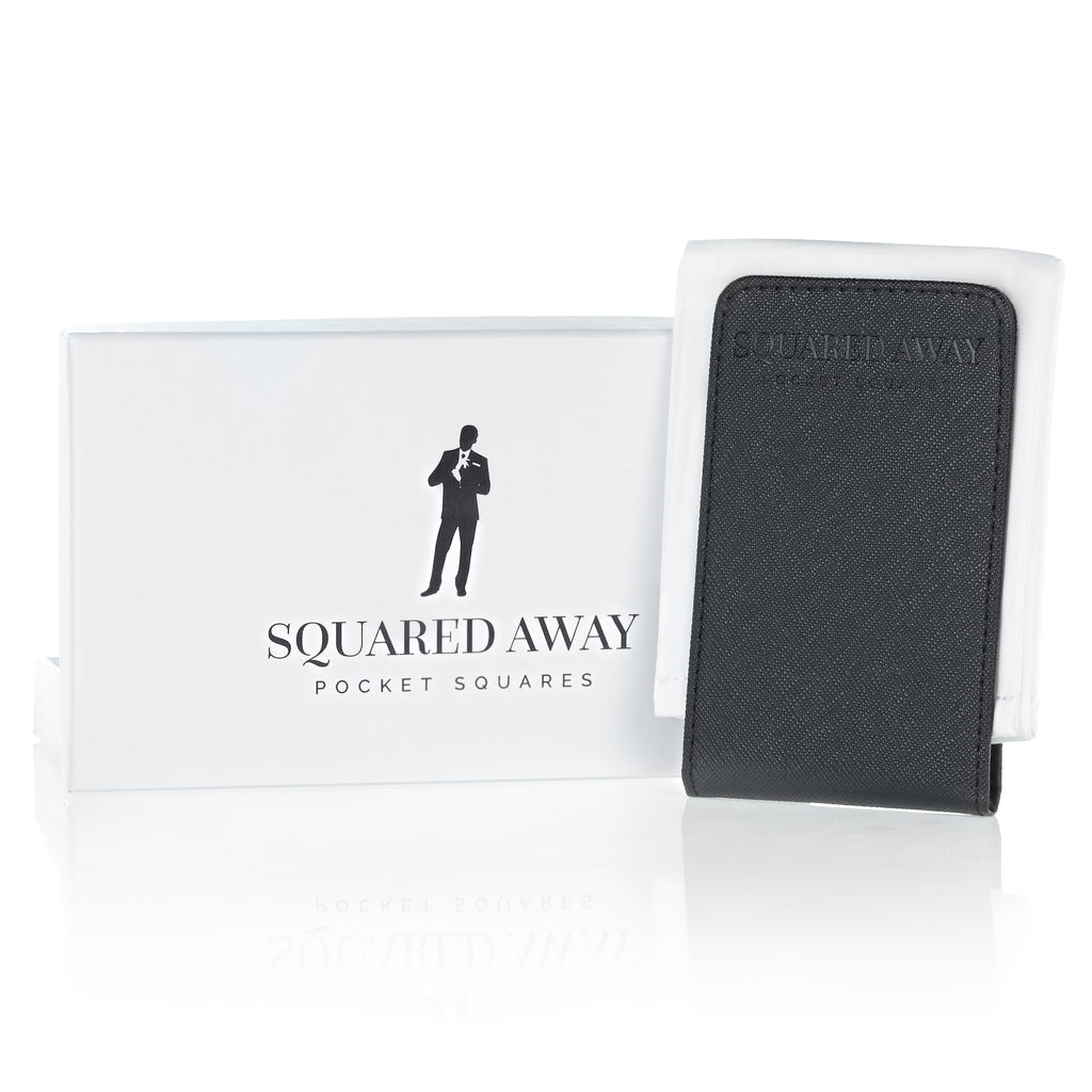 White Pocket Square Sleeve with Magnetic Holder image 0
