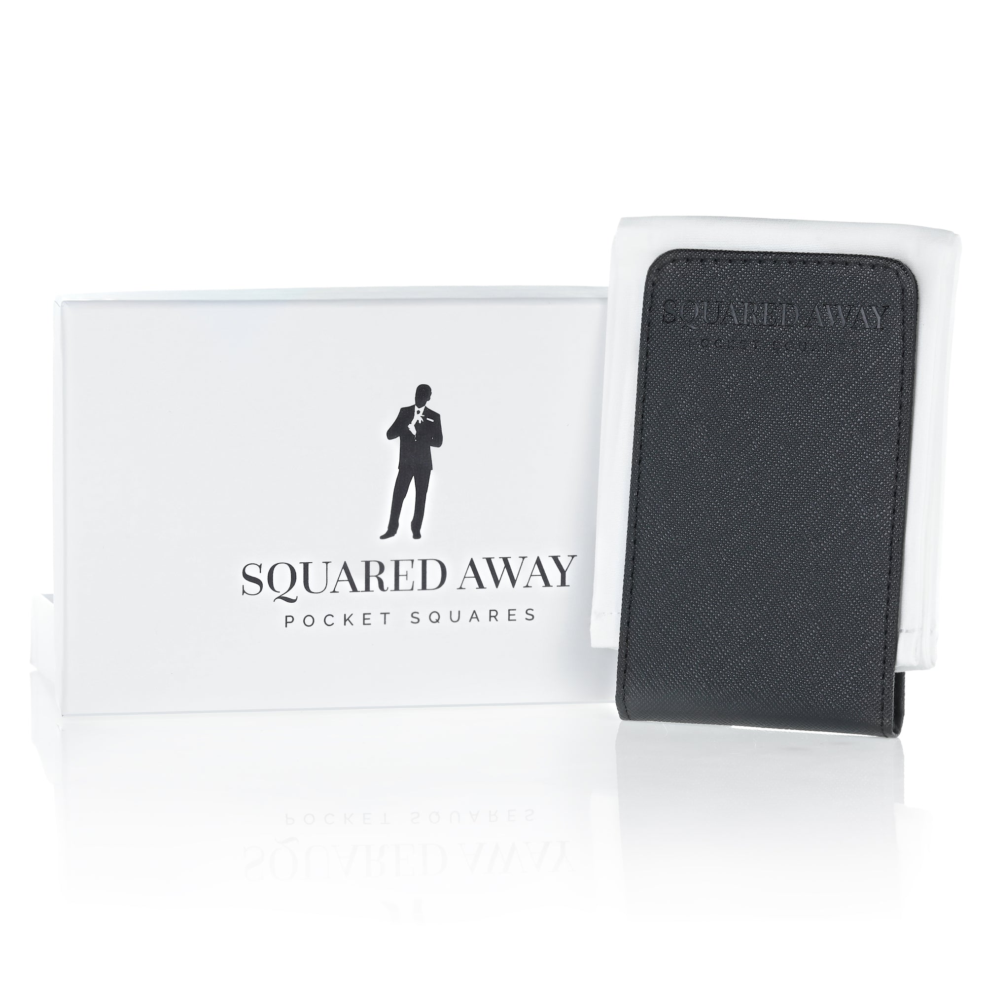 White Pocket Square Sleeve with Magnetic Holder image 0