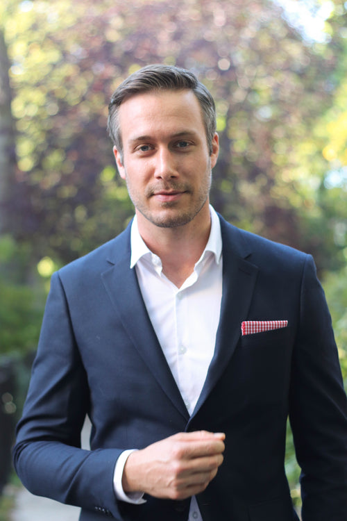 Red & White Pocket Square Sleeve with Magnetic Holder image 2